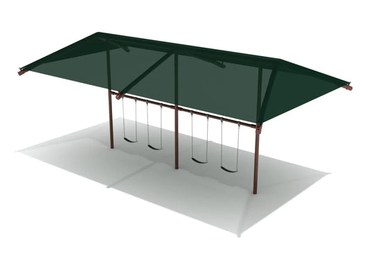 8 Feet Elite Single Post Swing With Shade - 2 Bay