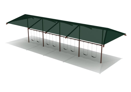 8 Feet Elite Single Post Swing With Shade - 4 Bay