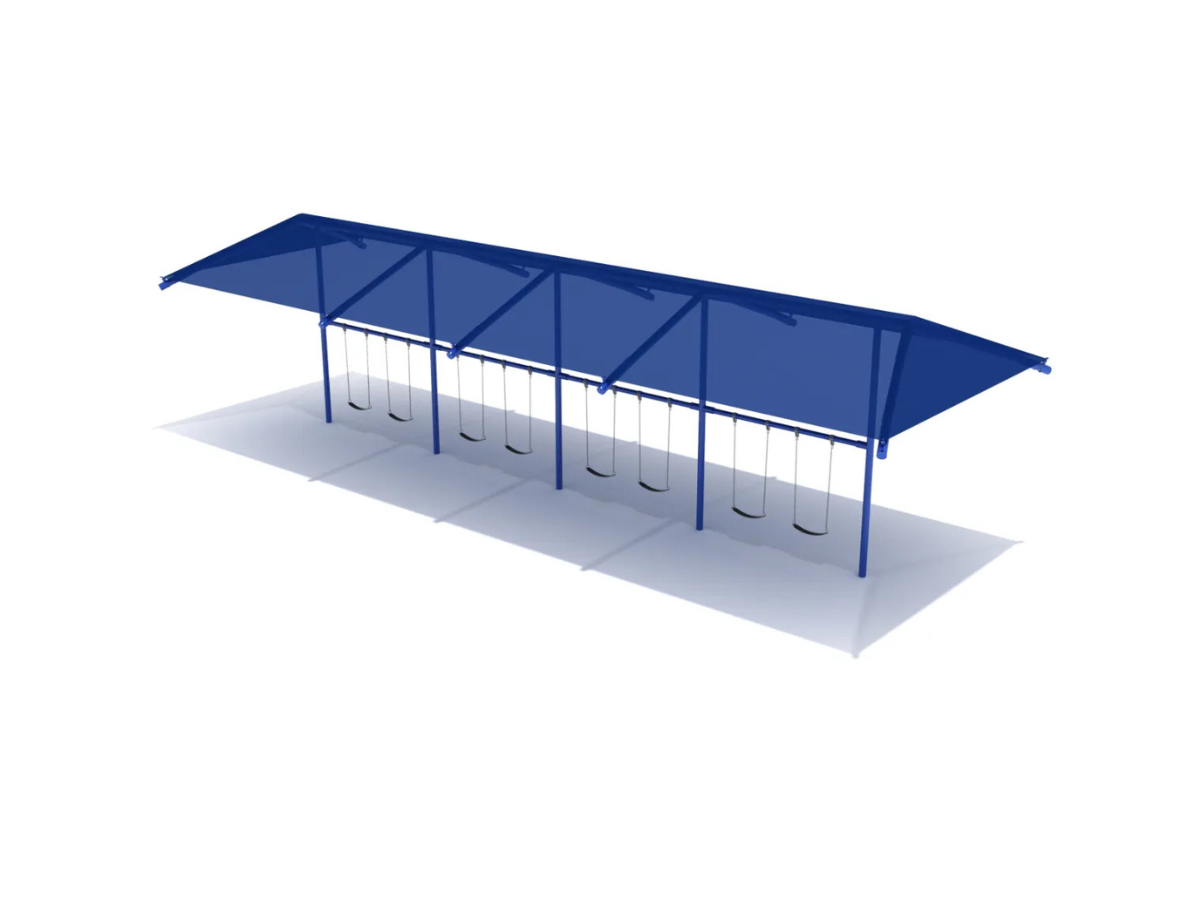 8 Feet Elite Single Post Swing With Shade - 4 Bay