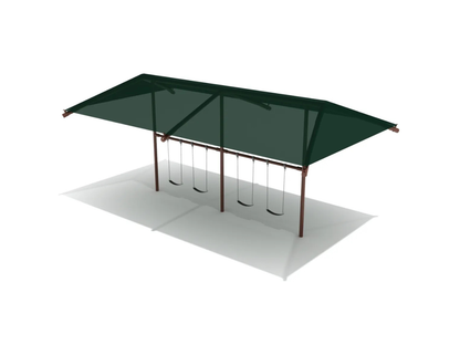 8 Feet Elite Single Post Swing With Shade - 2 Bay