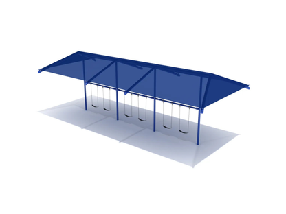 8 Feet Elite Single Post Swing With Shade - 3 Bay