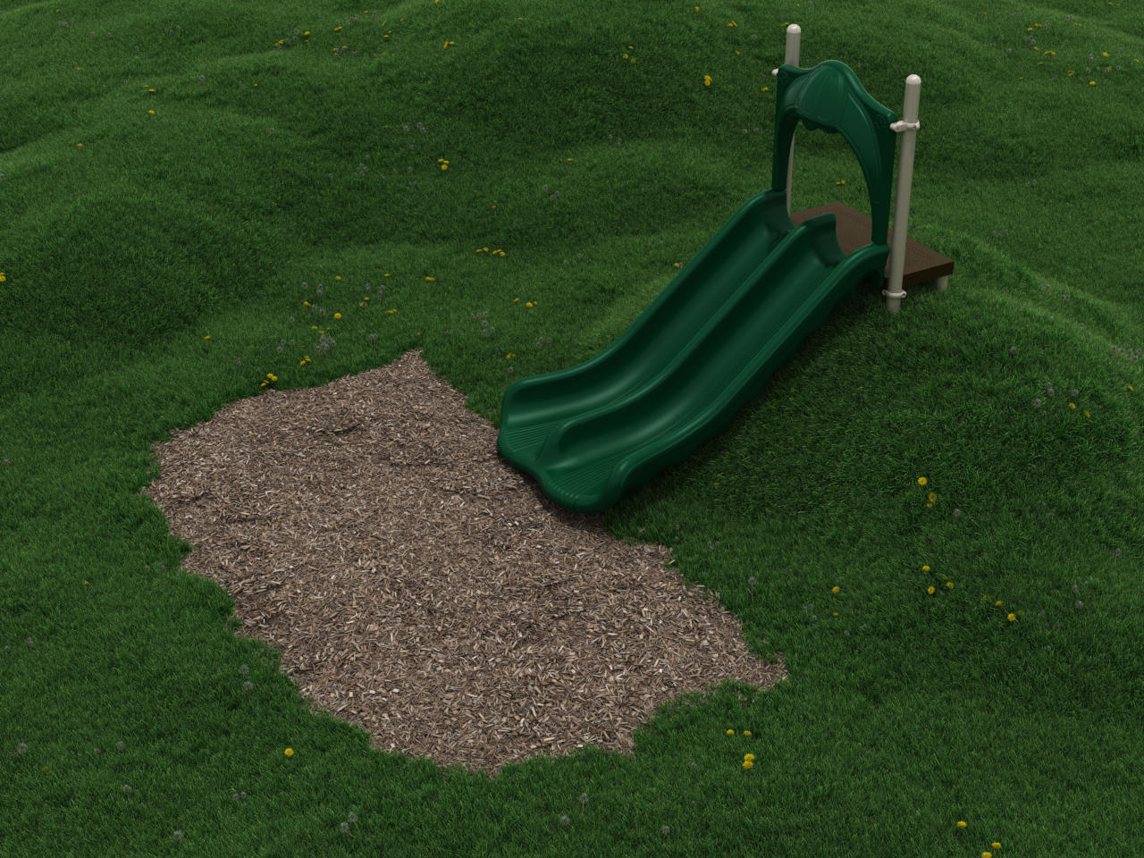 4 Foot Double Straight Embankment Slide
